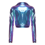 Metallic Cropped Moto Blazer Jacket | 4 Colors