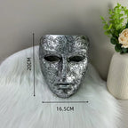 Silver Full-Face Resin Mask | Textured & Smooth | Cosplay