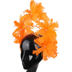 Feather Flower Headdress | Stage & Bridal Headpiece | 16 Colors