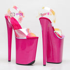 9-Inch Holographic Platform Sandals - Slip-On Heels