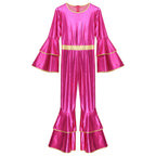 Women's Metallic Jumpsuit | Tiered Flare Sleeve | 70s Disco