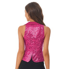 Sequin Lapel Peplum Vest | Sleeveless | Jazz, Cabaret & Stage Performance