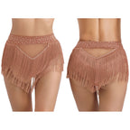 Belly Dance Shorts | Rhinestone Tassel | High Waist