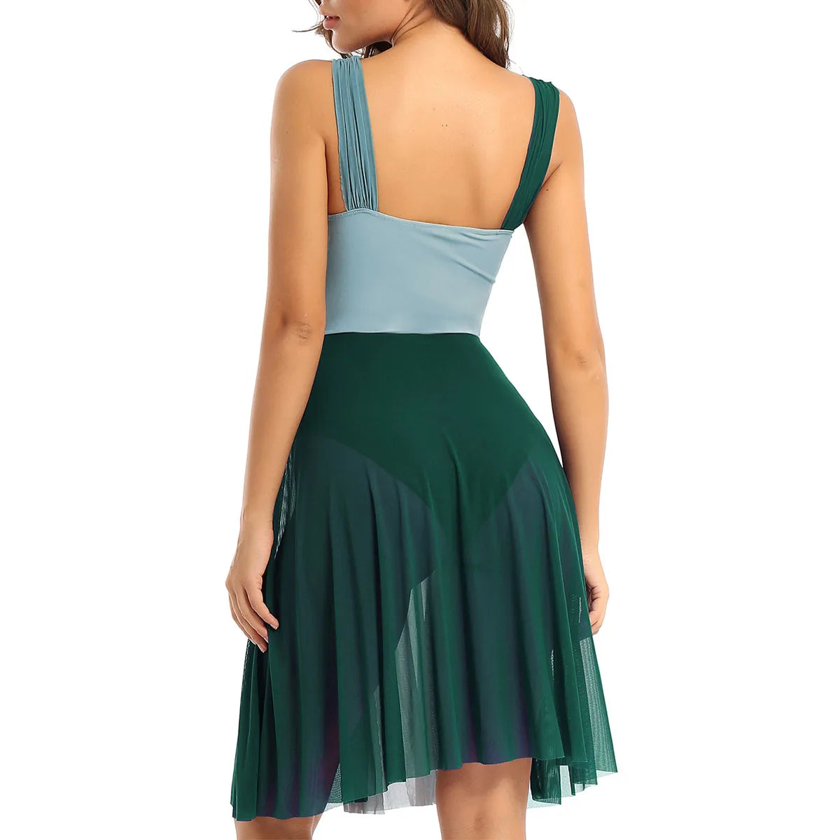 Lyrical Dance Dress | Color-Block Split Mesh