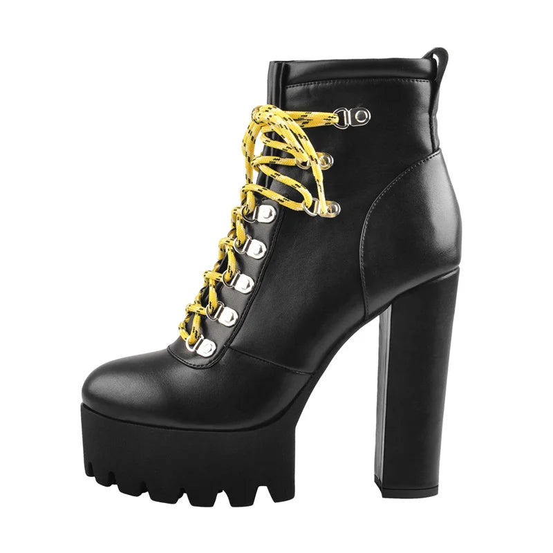 Platform Ankle Boots | Lace-Up Flock | 3" Platform