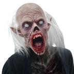 White-Hair Zombie Mask | Open Mouth
