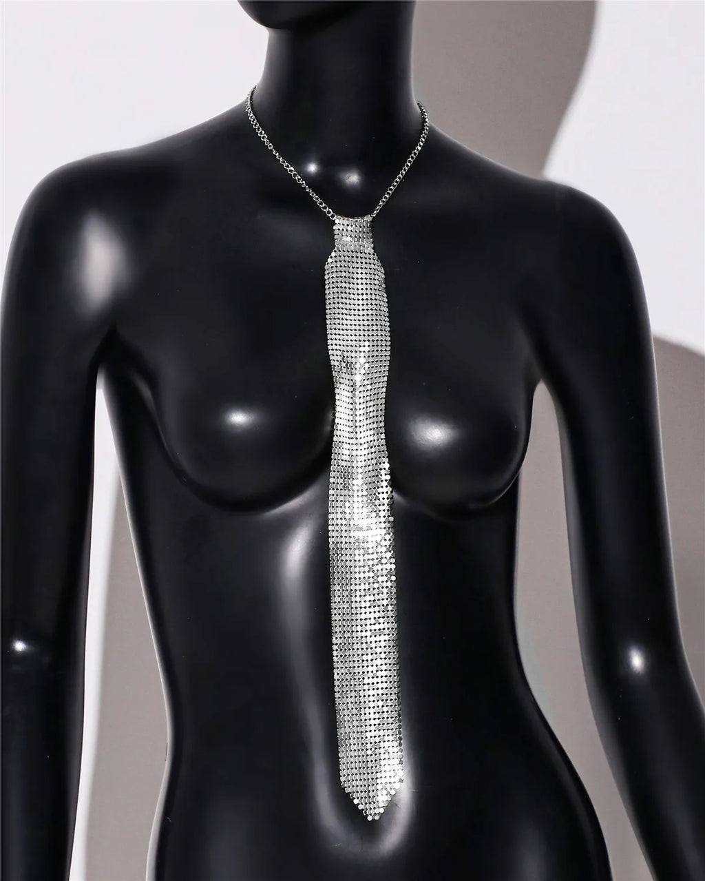 Rhinestone Crystal Neck Tie Necklace - Luxury Diamond Collar