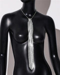 Rhinestone Crystal Neck Tie Necklace - Luxury Diamond Collar