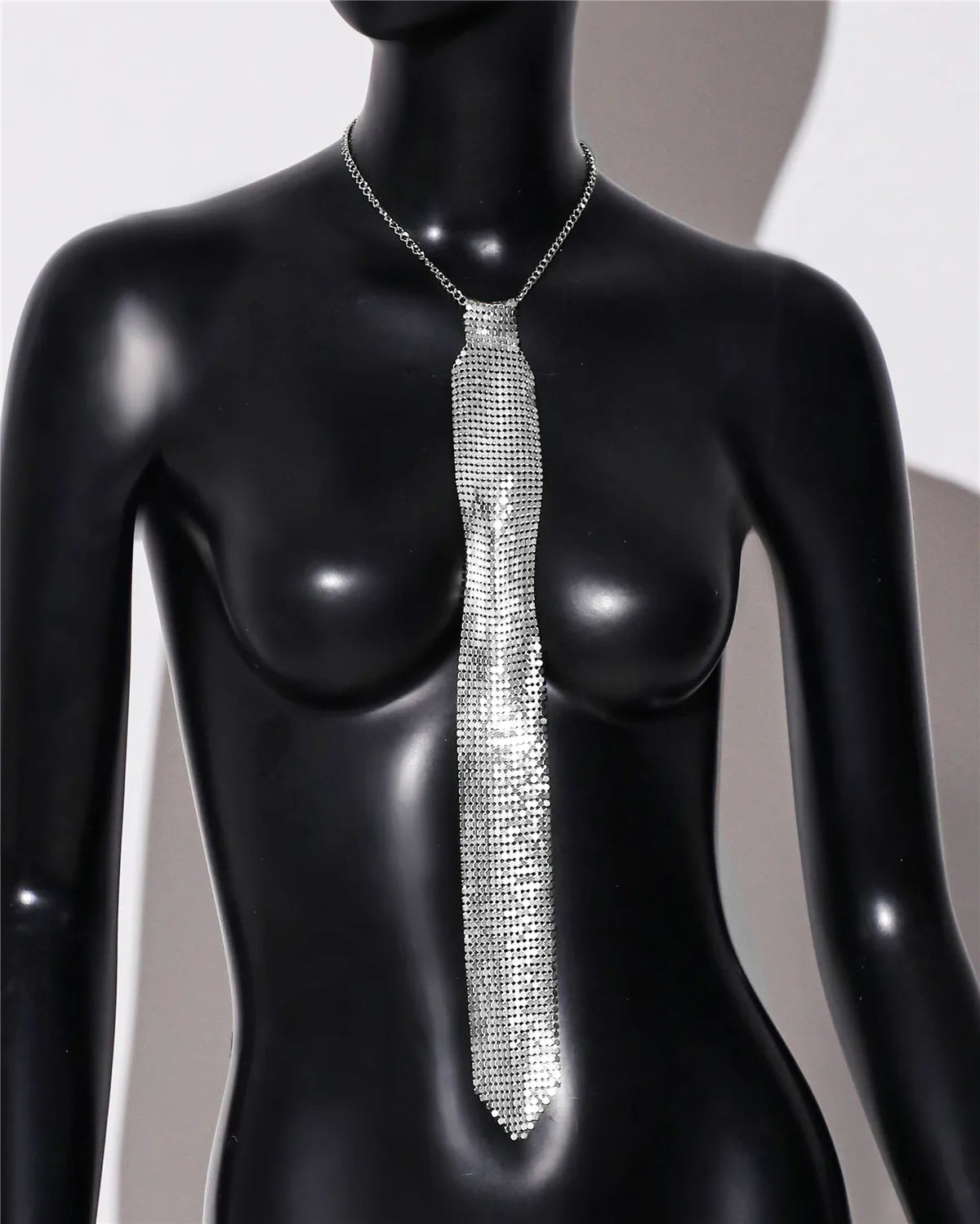 Rhinestone Crystal Neck Tie Necklace - Luxury Diamond Collar