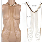 Golden Cascade Tassel Body Chain