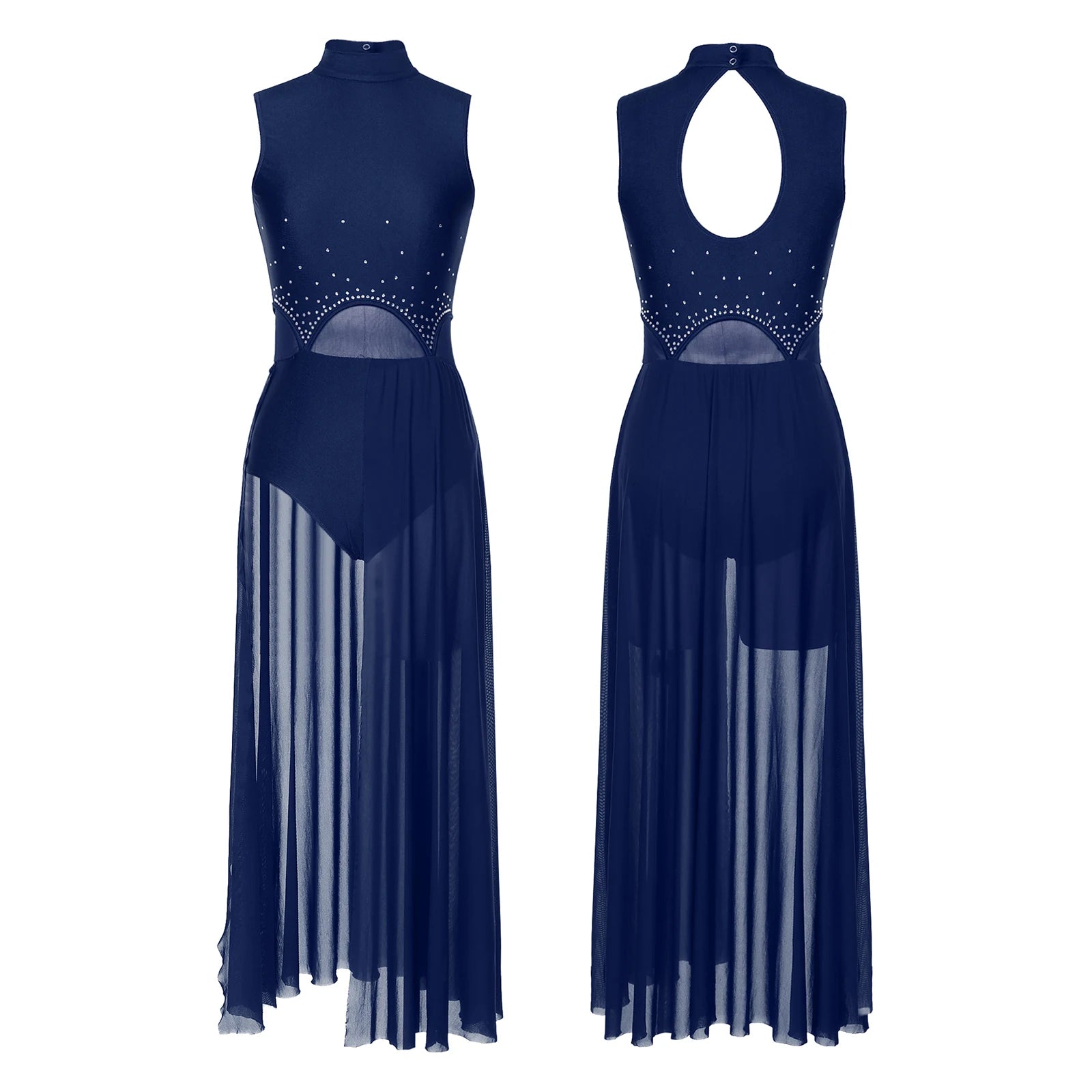 Rhinestone Lyrical Dress | Keyhole Back | Figure Skating