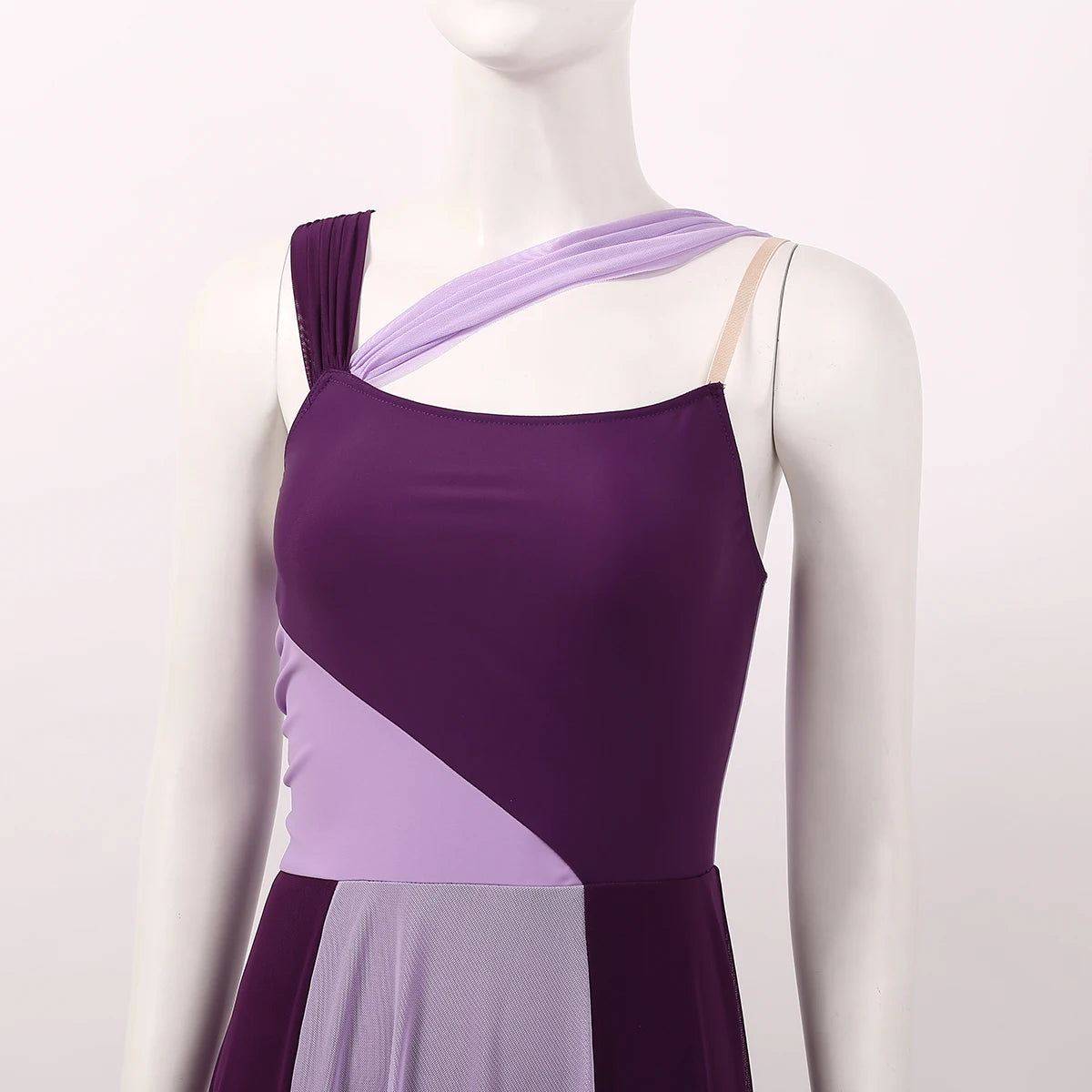 Lyrical Dance Dress | Color-Block Split Mesh