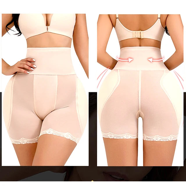 High-Waist Padded Hip Enhancer | Mesh Butt Lifter Shorts
