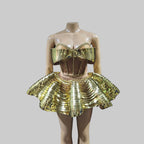 Shiny 2-Piece Rayon Skirt Set