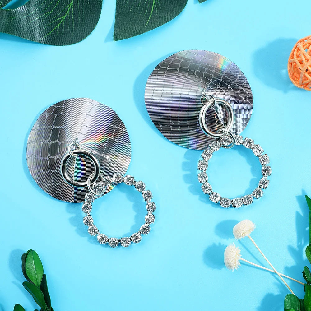 Laser Holographic Nipple Covers | Rhinestone Pendant Pasties