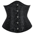 Floral Jacquard Underbust Corset | Front Busk | Boned