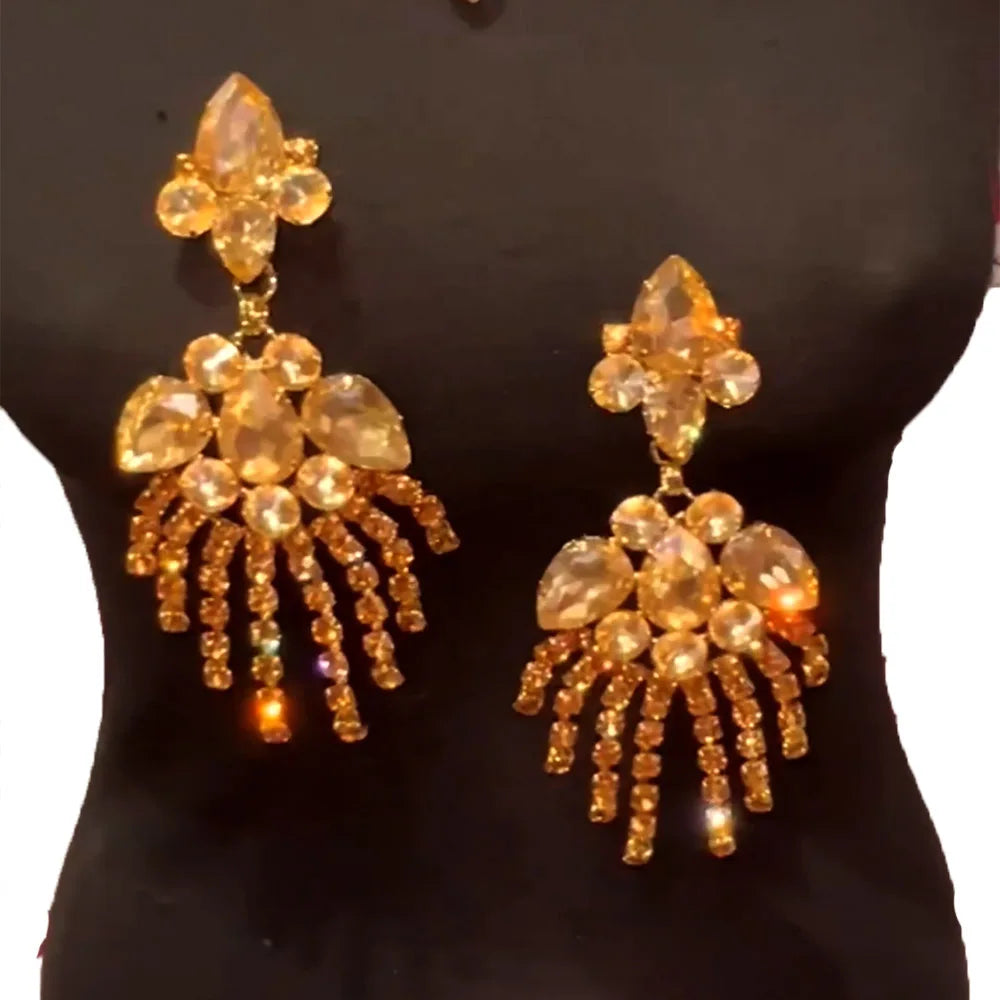 Crystal Rhinestone Necklace & Earring Set | Drag & Bridal Jewelry