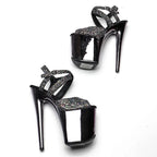8-Inch Glitter Platform Sandals - High Heel Performance Shoes