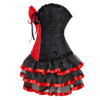 Red & Black Corset Dress Set | Overbust & Tutu Skirt | Burlesque | Plus Size