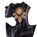Rhinestone Earring & Ring Jewelry Set | Clip-On or Pin | 10 Colors