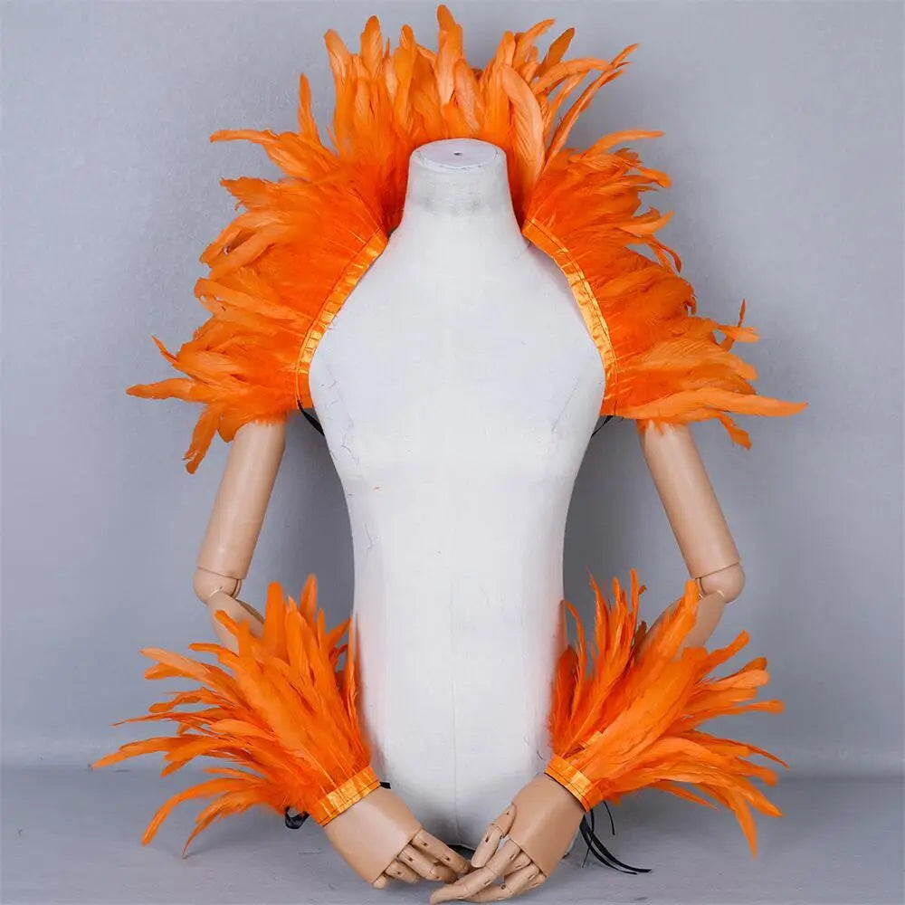 Feather Shoulder Wrap & Epaulettes | Showgirl, Drag & Festival | 28 Colours