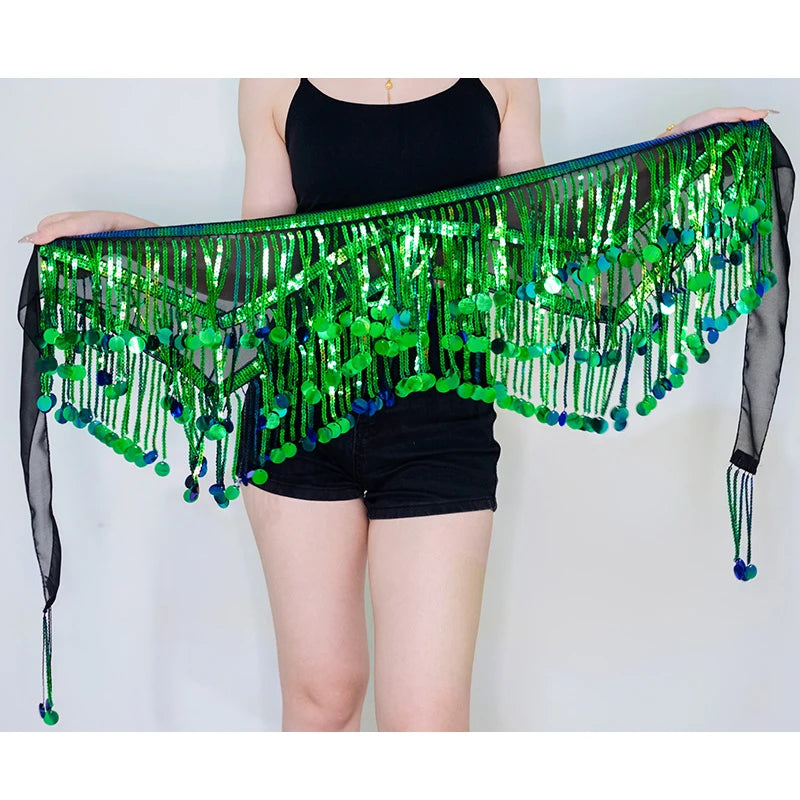 Sequin Fringe Hip Scarf | Belly Dance Belt