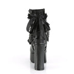 Gothic Chain Platform Ankle Boots | Lace-Up & Bow | Black & Red