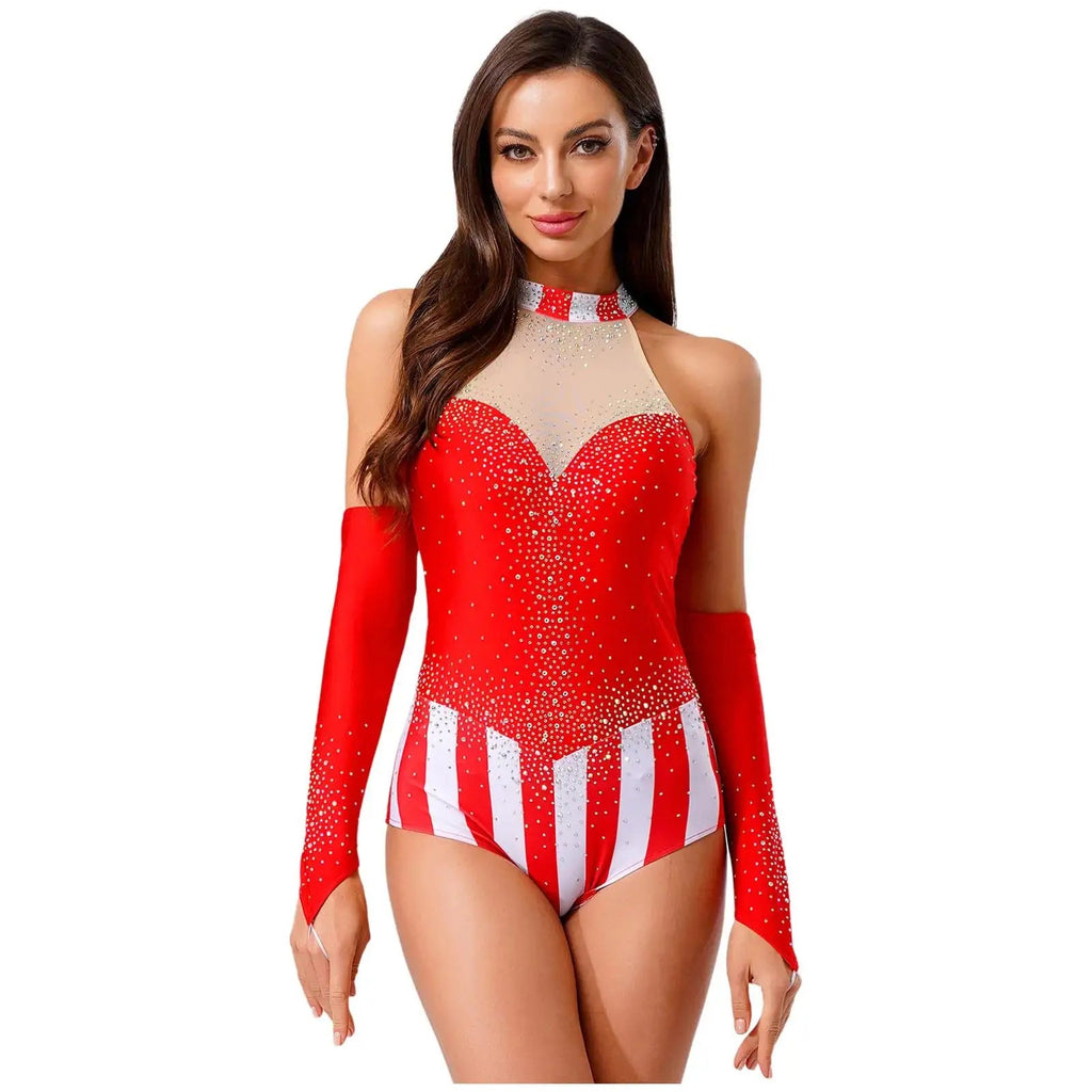 Circus Bodysuit | Rhinestones & Gloves