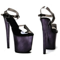 Metallic Platform Sandals - 8 Inch Clear Pole Dance Heels