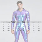 Men’s Metallic Jumpsuit | Hooded Zip-Front