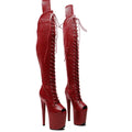 Snake Print Open-Toe Thigh-High Platform Boot – 8 Inch Stage & Pole Dance