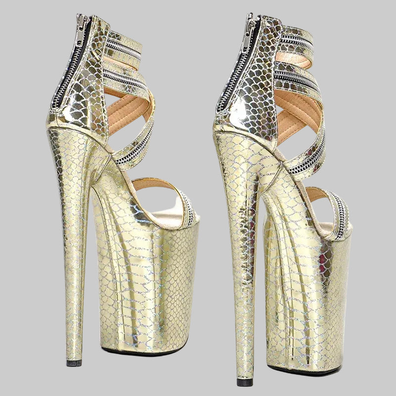 9-Inch Open Toe Platform Heels - Sexy Pole Dance Sandals
