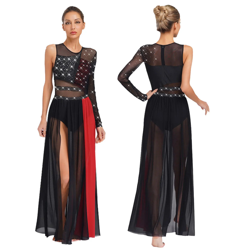 Lyrical Dance Dress | Rhinestone Color Block
