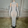 Rhinestone Glove Dress | Pearl & Crystal | Maxi Gown