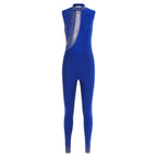Rhinestone Dance Unitard | Mesh Cutout Back