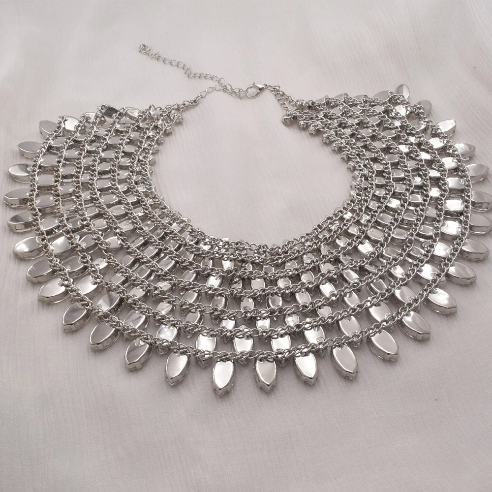 7-Layer Crystal Cascade Necklace - Statement Performance Jewelry