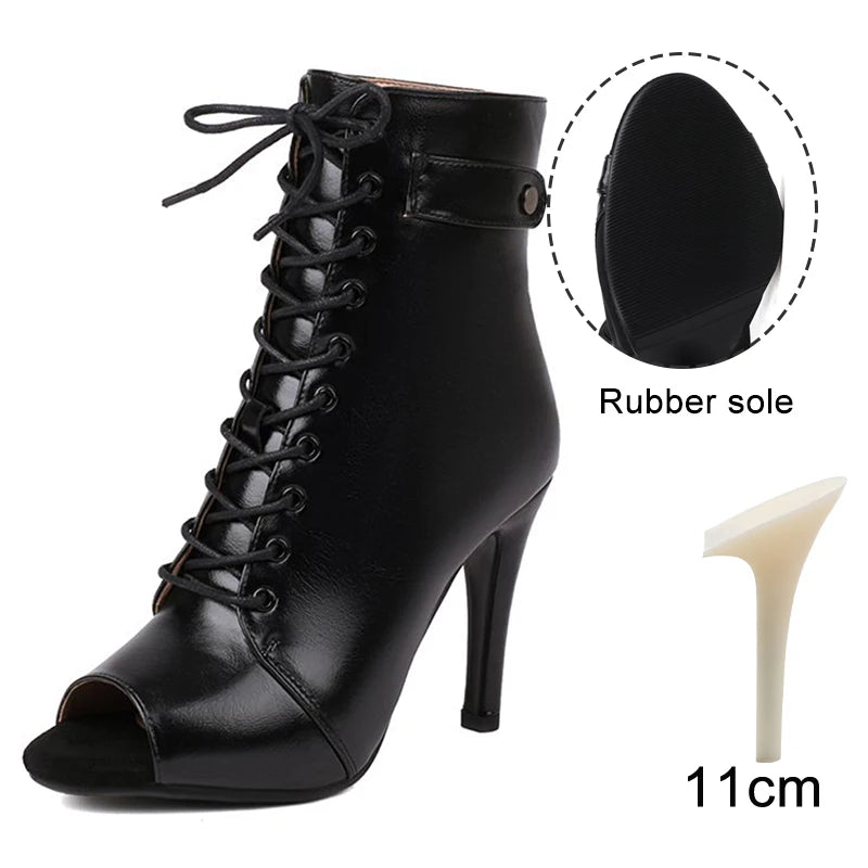 Dance Ankle Boots | Smooth Lace-Up | 7–11 cm
