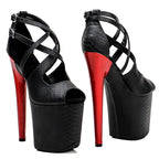 Snakeskin 8-Inch Platform Pole Dance Sandals
