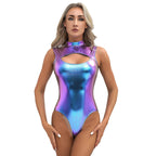 Metallic Cut-Out Bodysuit | Festival Rave Leotard