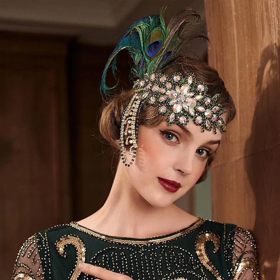 1920s Flapper Headband | Feather Detail