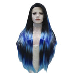 Black to Blue Ombre Lace Front Wig | 30 Inch | Straight