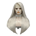 24" Silver Grey Long Straight Lace Front Wig – Stage & Drag