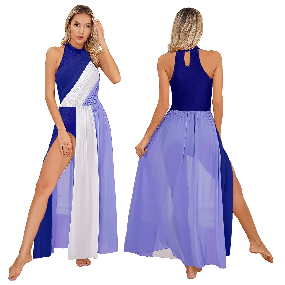 Moonlit Split-Skirt Lyrical Dance Leotard Dress