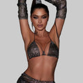 Rhinestone Fishnet Mesh Bra Crop Top