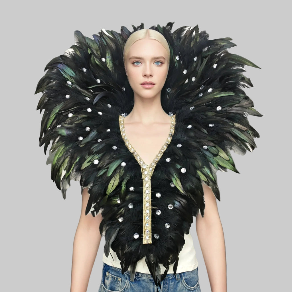 Feather Shawl - Stage Performance & Costume Accessory