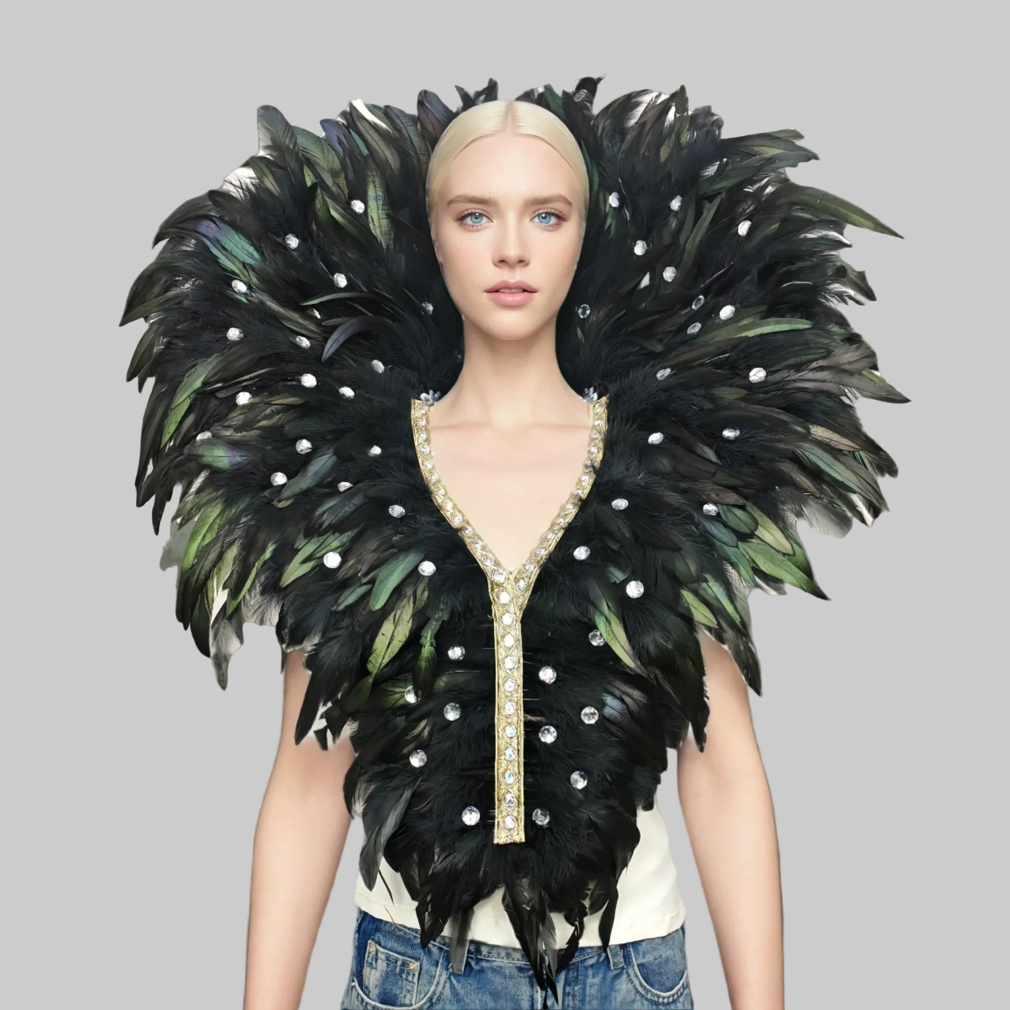 Feather Shawl - Stage Performance & Costume Accessory