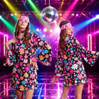 Women's Hippie Costume Set | 7-Piece | 60s 70s Disco Dress