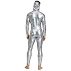Men’s Metallic Jumpsuit | Hooded Zip-Front