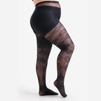 Plus Size Diamond Grid Sheer Tights | 20D High-Waist Pantyhose | 1XL–4XL