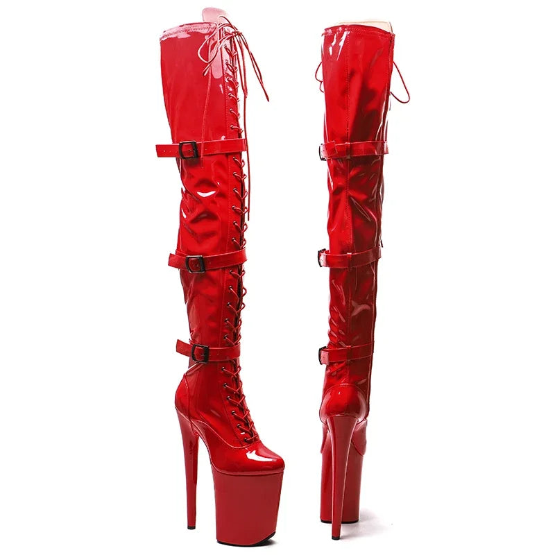 9-Inch Shiny Patent Thigh-High Boots